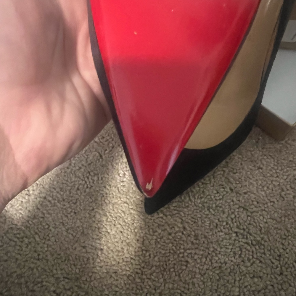 Christian Louboutin apostrophy pump grey suede 85 women’s size 37.5/ us size 7 - Picture 7 of 11